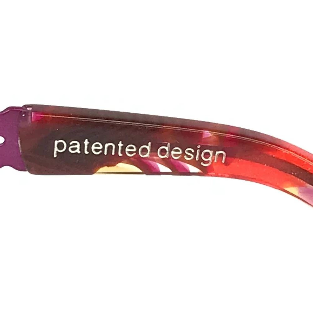 BOZ Eyeglasses Frames ZIGGY 3070 Red Purple Marble Argyle Arms 53-15-137